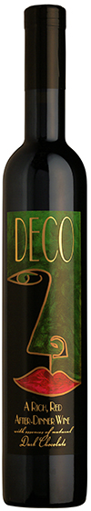 Bottle of DECO Port with essences of natural dark chocolate