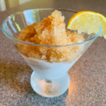 Photo of a glass of Ginger Granita made with Duet dessert wine